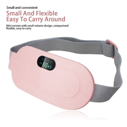 Portable Menstrual Heating Pad Smart Warm Palace Belt – Cordless Cramp Relief Massager Vibration Waist Trimmer