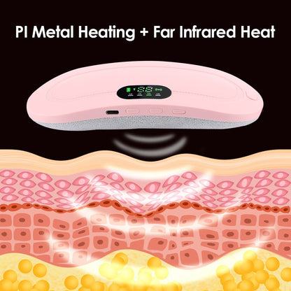 Portable Menstrual Heating Pad Smart Warm Palace Belt – Cordless Cramp Relief Massager Vibration Waist Trimmer