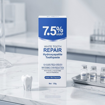7.5% nHAP White Tooth Repair Hydroxyapatite Toothpaste – Advanced Enamel Whitening & Stain Reduction (120g)