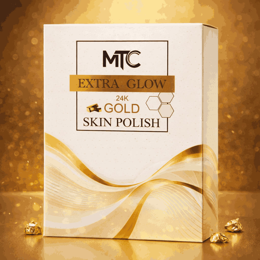 MTC International Extra Glow 24K Gold Skin Polish Kit | Professional Face & Body Brightening System – Instant Radiance Glow (Made in France)