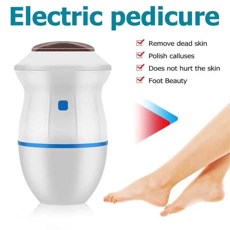 Rechargeable Electric Foot Callus Remover with Replacement Head – Portable Pedicure Tool for Cracked Heels