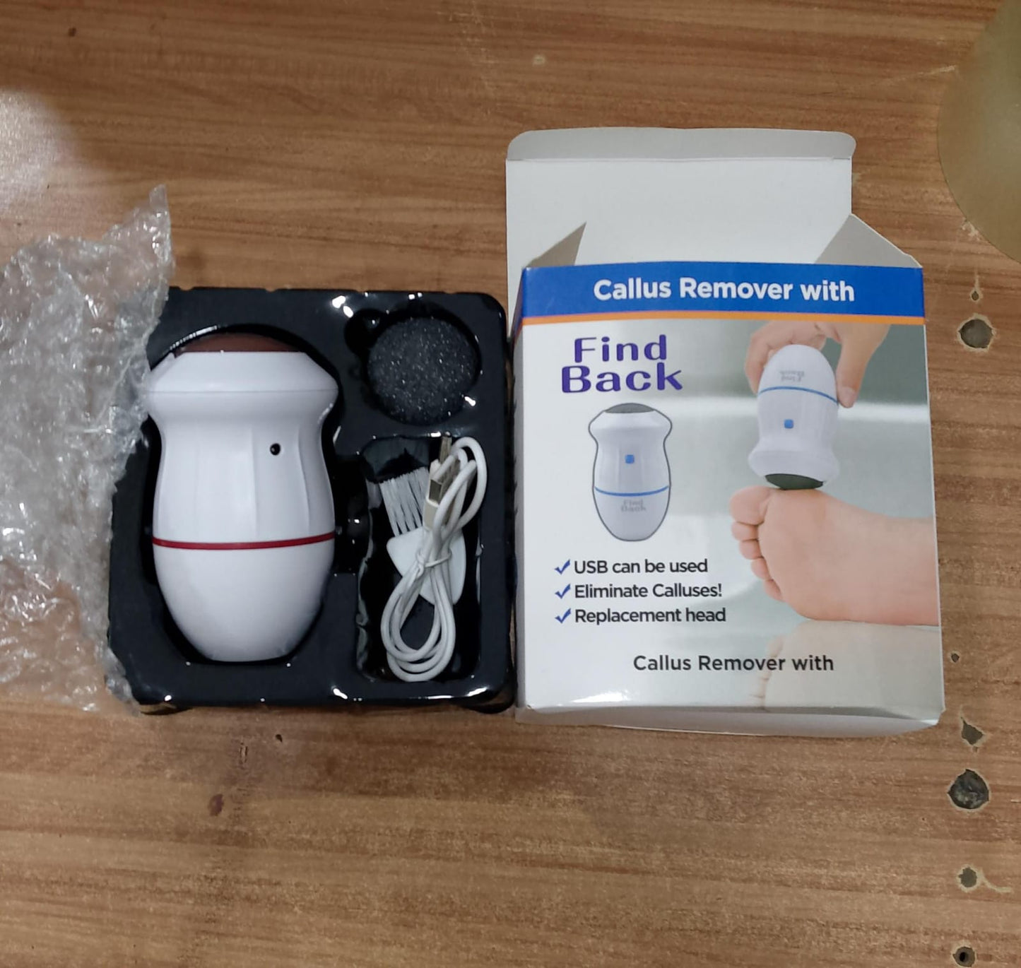 Rechargeable Electric Foot Callus Remover with Replacement Head – Portable Pedicure Tool for Cracked Heels