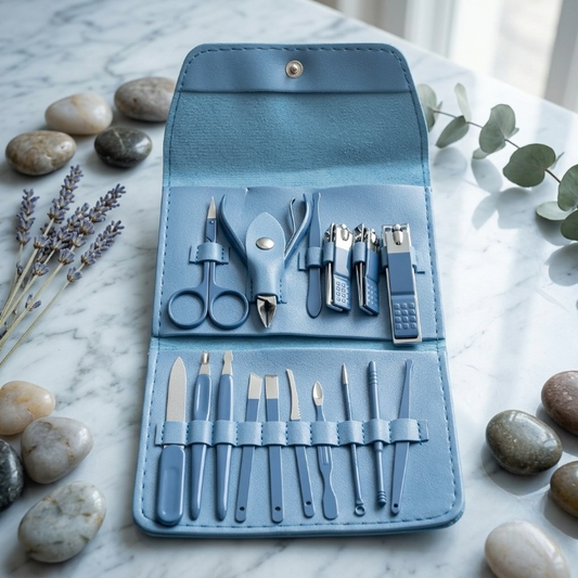 16-Piece Premium Manicure & Pedicure Kit – Stainless Steel Nail Care Set
